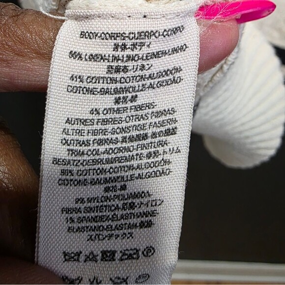 Free People Ivory Black Full Zip Crochet Women's Sweater Jacket Size S Blogger - Picture 9 of 12